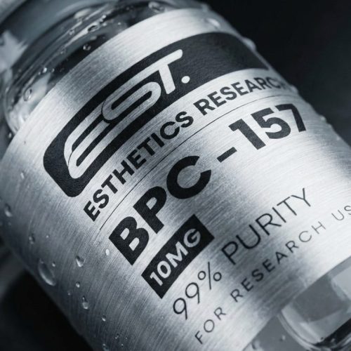 Close-up of BPC-157 10MG displaying the 99% Purity guarantee standard of our HPLC Verified Research Peptides.